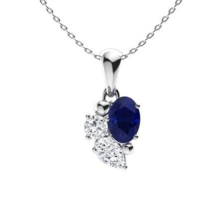 28.74 ct oval sapphire diamond pendant, Large oval sapphire pendant – Lilo  Diamonds
