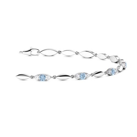 Blue Aquamarine bracelet gold chain jewelry for women – Kiri Kiri