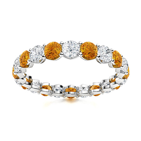 citrine and diamond band