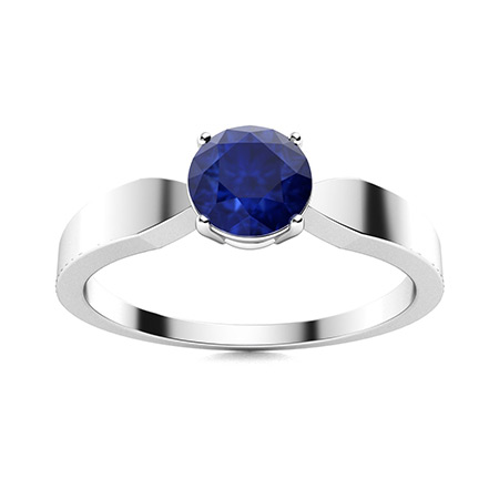 White Gold Ring with Oval Sapphire and Brilliants | KLENOTA