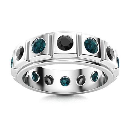 Men's Blue Diamond Wedding Bands | Men's Blue Diamond Rings | Diamondere