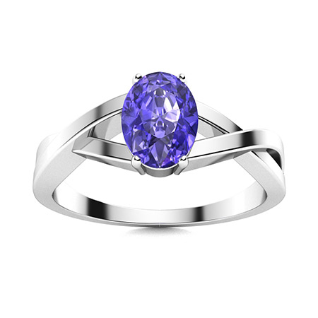 Moissanite fire and natural tanzanite outlets ring. Sterling silver. Size 7