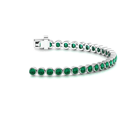 Grau White Gold, Diamonds and Emerald Bracelet - Jewelry Online Grau